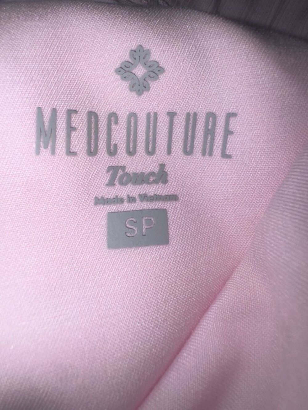 Med Couture Touch Womens Scrub Set Pink V-Neck Top S & Jogger Pants SP - Picture 7 of 12